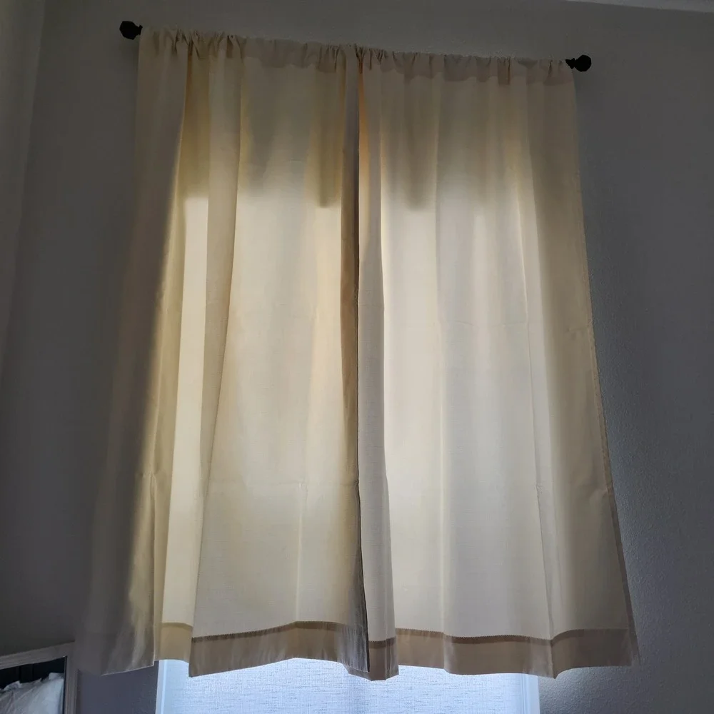 Ivory Cream Textured Slub Rod Pocket Light Filtering‎ Curtain Panels 41x62 4pc